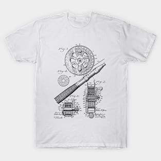 Fishing Reel Vintage Patent Hand Drawing T-Shirt